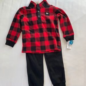 Boys Buffalo checker fleece outfit